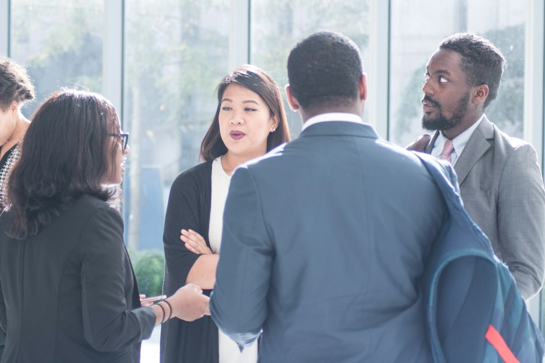 diverse people talking